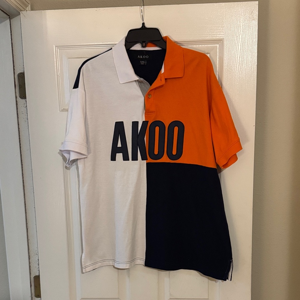 Akoo Kids Polo Shirt - Orange, White, and Black